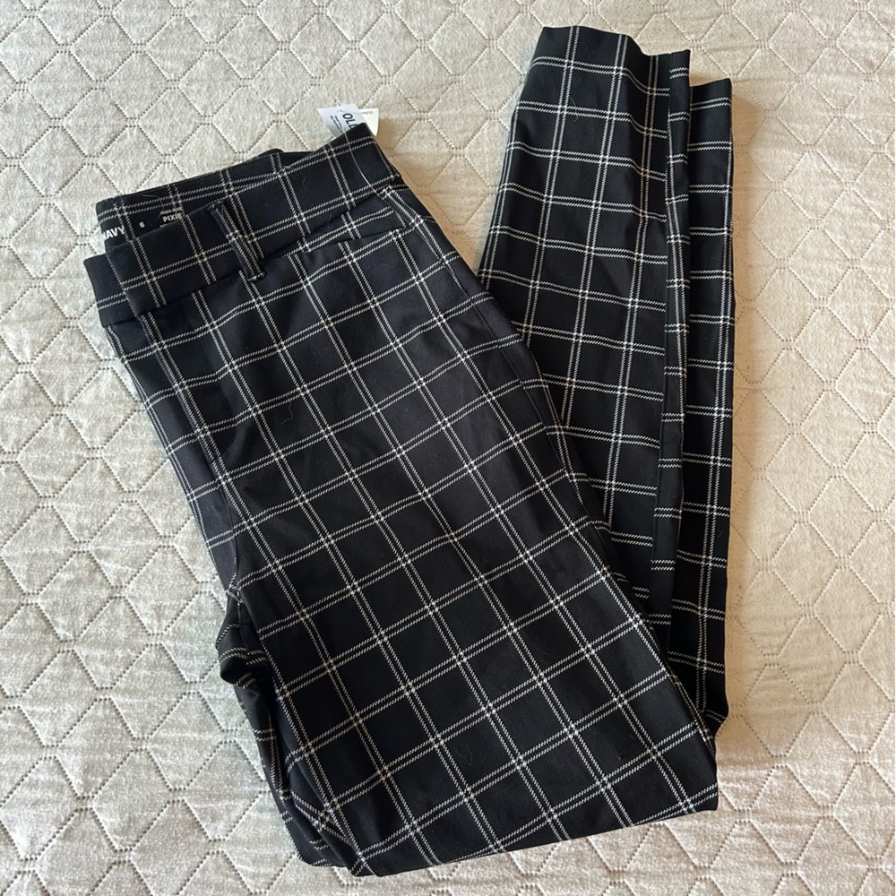 Old Navy High Rise Pixie Windowpane Slim Pants - Size 6
